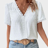 Lea | Wiissi Structured Summer Blouse with V-Neck