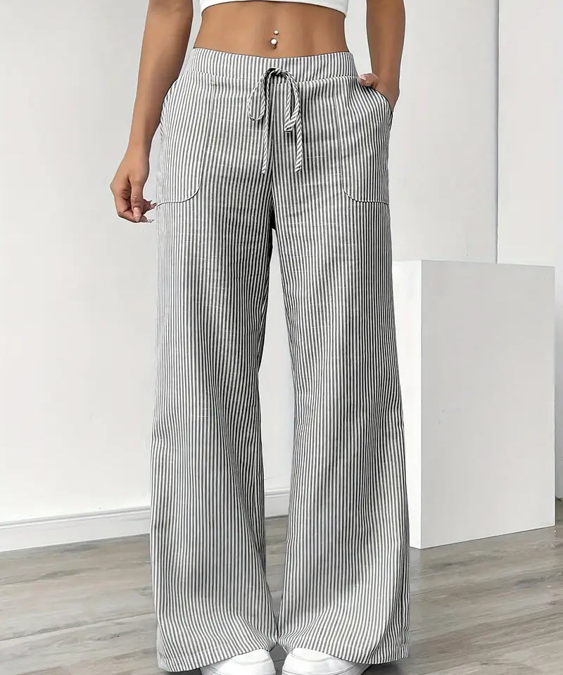 Alina™ | Elegant Striped Trousers with Pockets