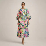 Saoirse - Floral Midi with Sculpted Waist