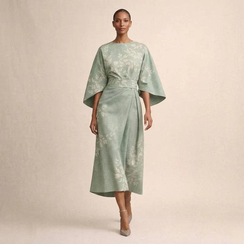Saoirse - Floral Midi with Sculpted Waist