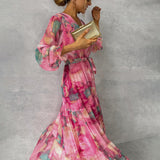 Aoife - Vibrant Floral Wrap Dress