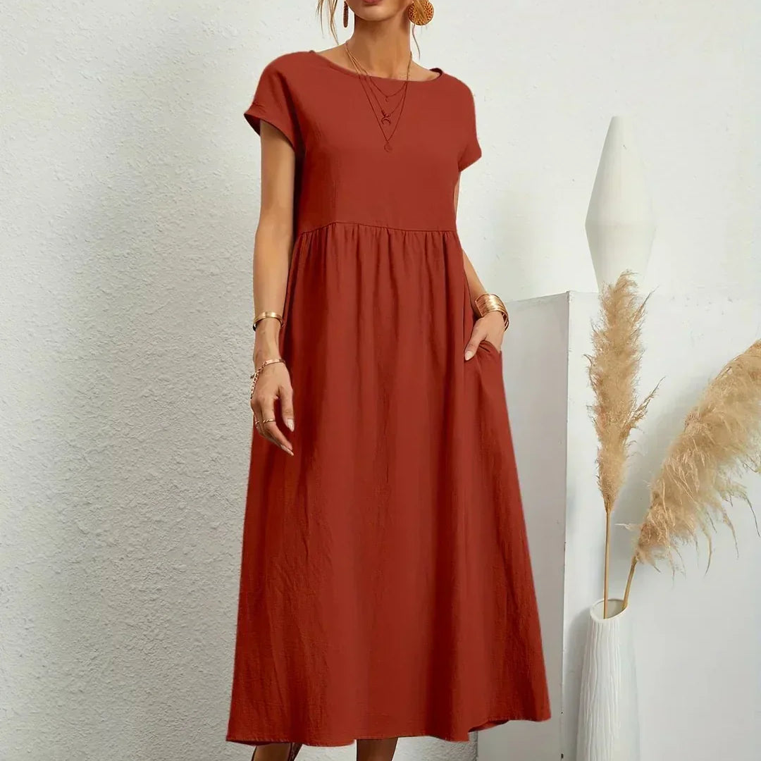 HEIKE | FLOWING MIDI DRESS OF TIMELESS ELEGANCE