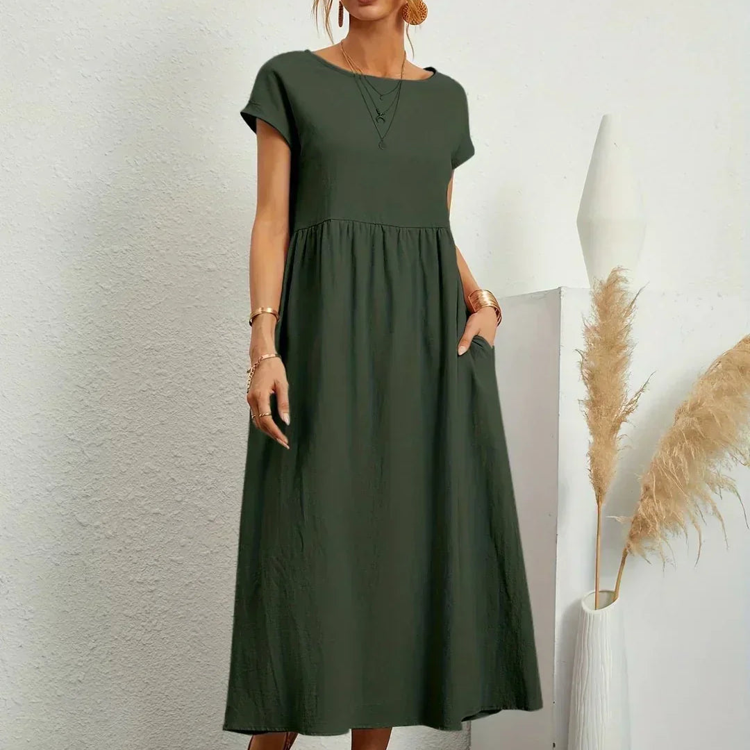 HEIKE | FLOWING MIDI DRESS OF TIMELESS ELEGANCE