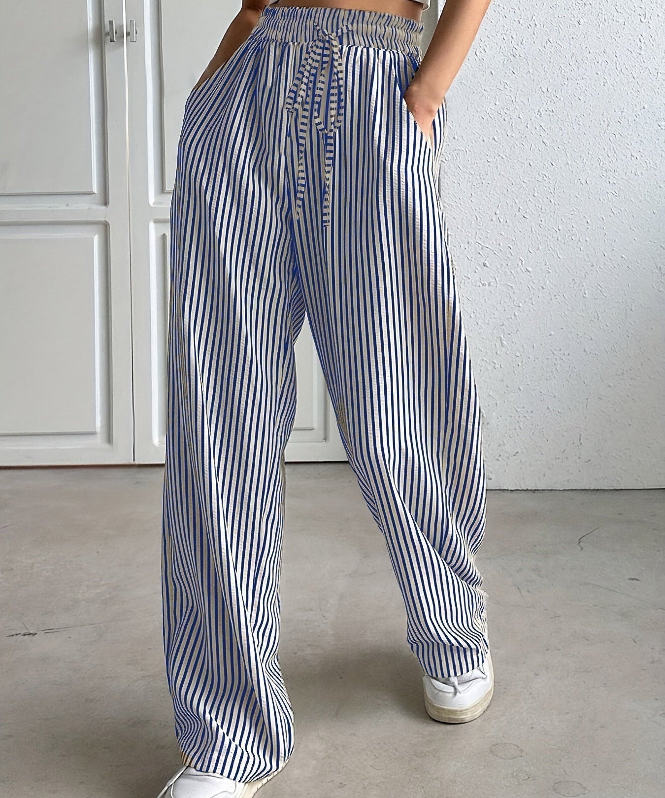 Hollis – Wide-Leg Striped Trousers
