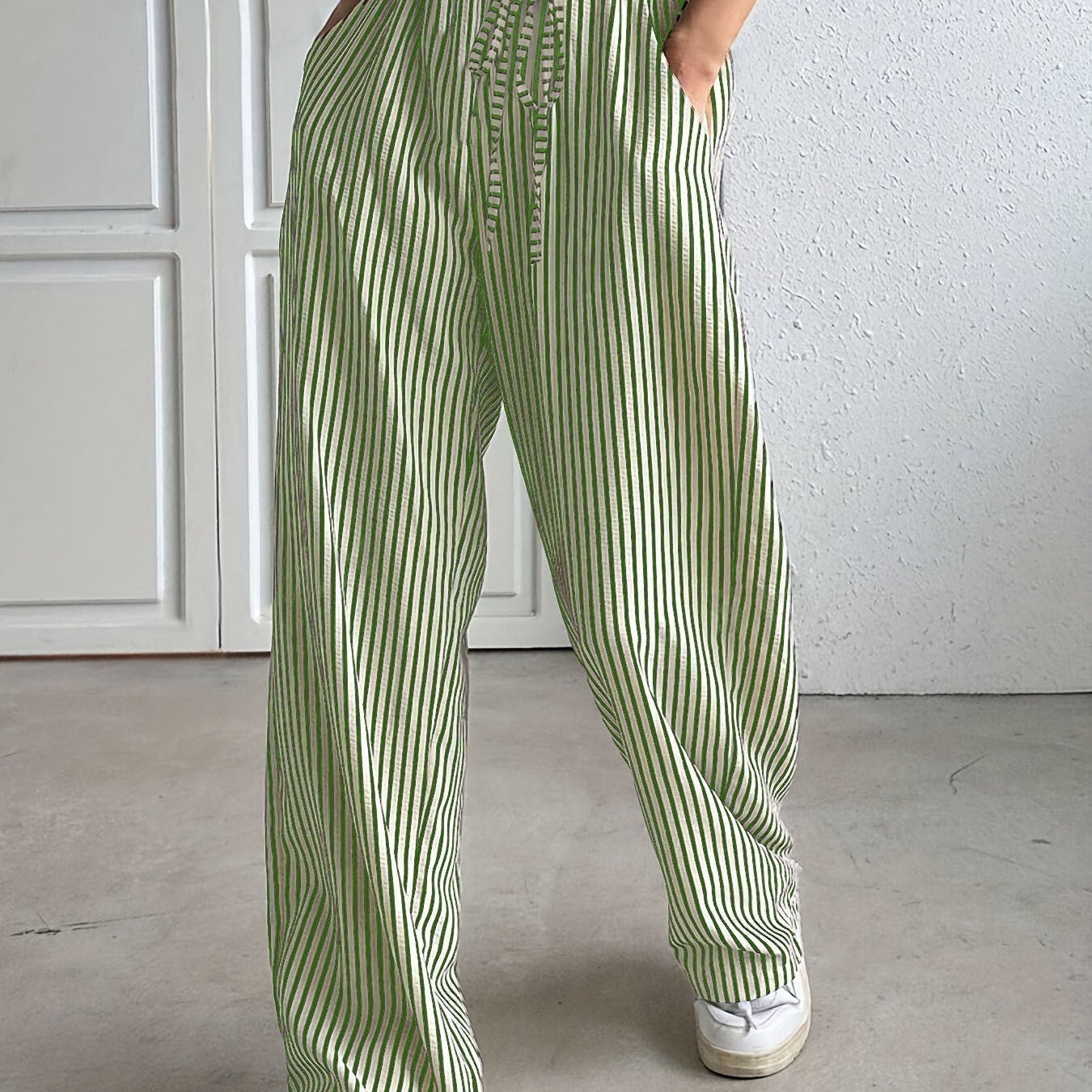 Hollis – Wide-Leg Striped Trousers