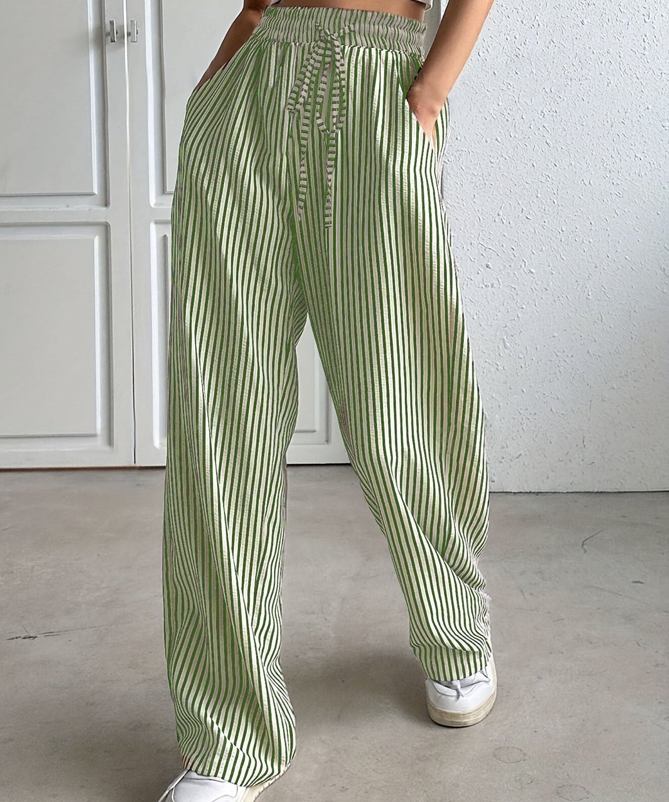 Hollis – Wide-Leg Striped Trousers