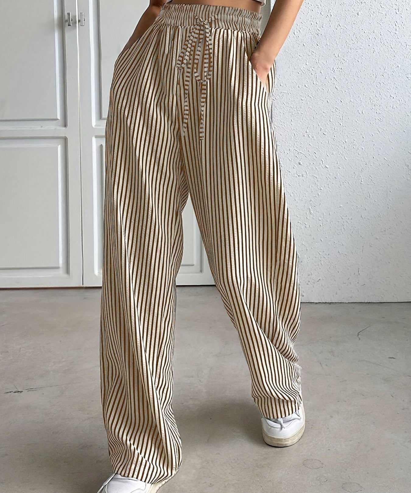 Hollis – Wide-Leg Striped Trousers