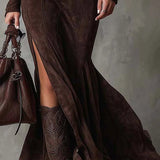 Vintage Belted Maxi Dress