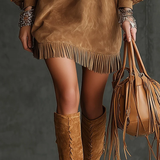 Aurelia Fringe™ | Vintage Suede Mini Dress