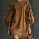 Aurelia Fringe™ | Vintage Suede Mini Dress