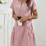 MARIELLA | Summer Dress with Elegant Zip, Practical Pockets, and Everyday Comfort