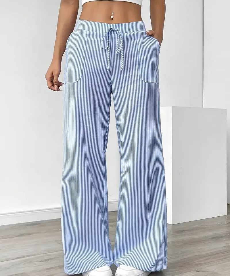 Alina™ | Elegant Striped Trousers with Pockets