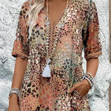 Dorina | V-Neck Dress with Print