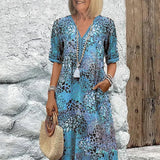 Dorina | V-Neck Dress with Print
