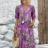 Dorina | V-Neck Dress with Print