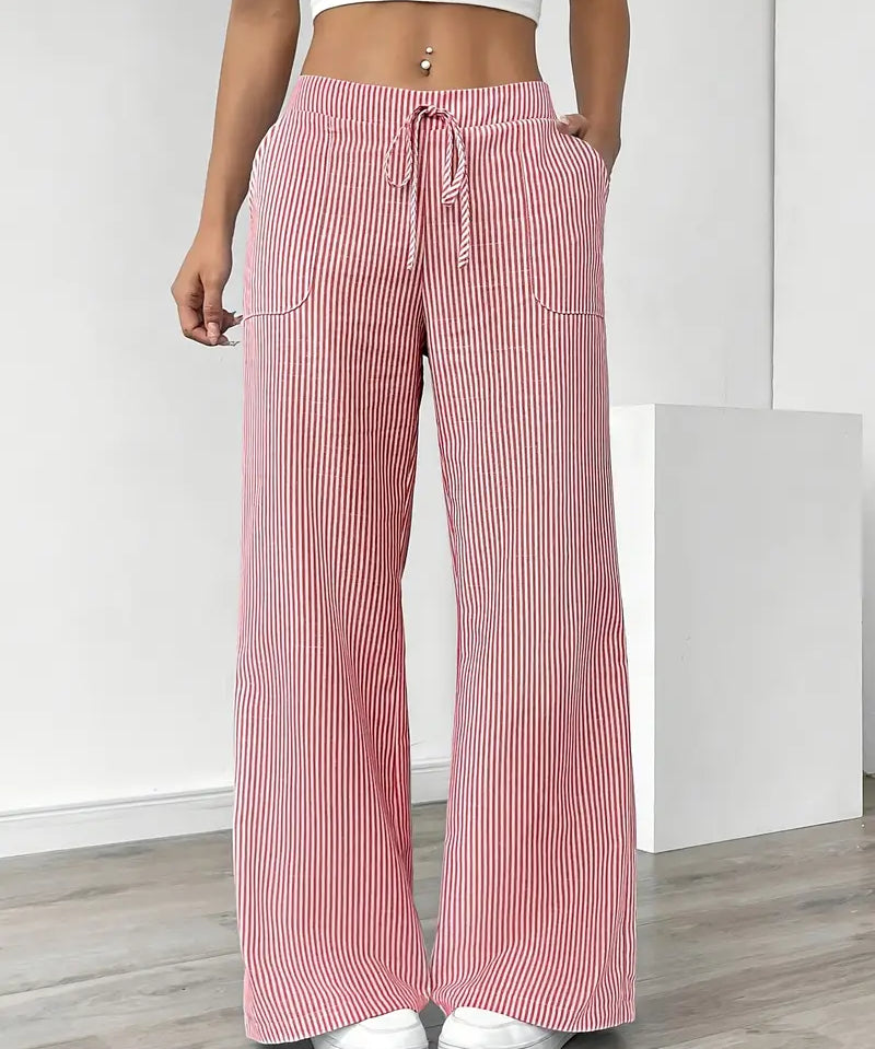 Alina™ | Elegant Striped Trousers with Pockets