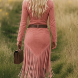 Sierra Western Fringe Zip Midi Dress