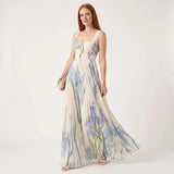 Lucy - Elegant Floral Maxi Dress with Pleated Silhouette
