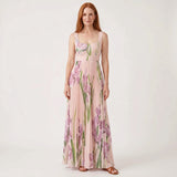 Lucy - Elegant Floral Maxi Dress with Pleated Silhouette