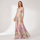 Lucy - Elegant Floral Maxi Dress with Pleated Silhouette