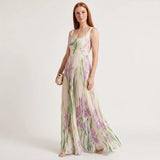 Lucy - Elegant Floral Maxi Dress with Pleated Silhouette