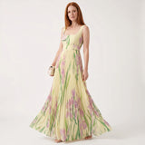 Lucy - Elegant Floral Maxi Dress with Pleated Silhouette