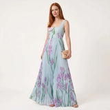 Lucy - Elegant Floral Maxi Dress with Pleated Silhouette