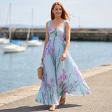 Lucy - Elegant Floral Maxi Dress with Pleated Silhouette