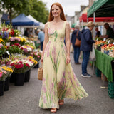 Lucy - Elegant Floral Maxi Dress with Pleated Silhouette