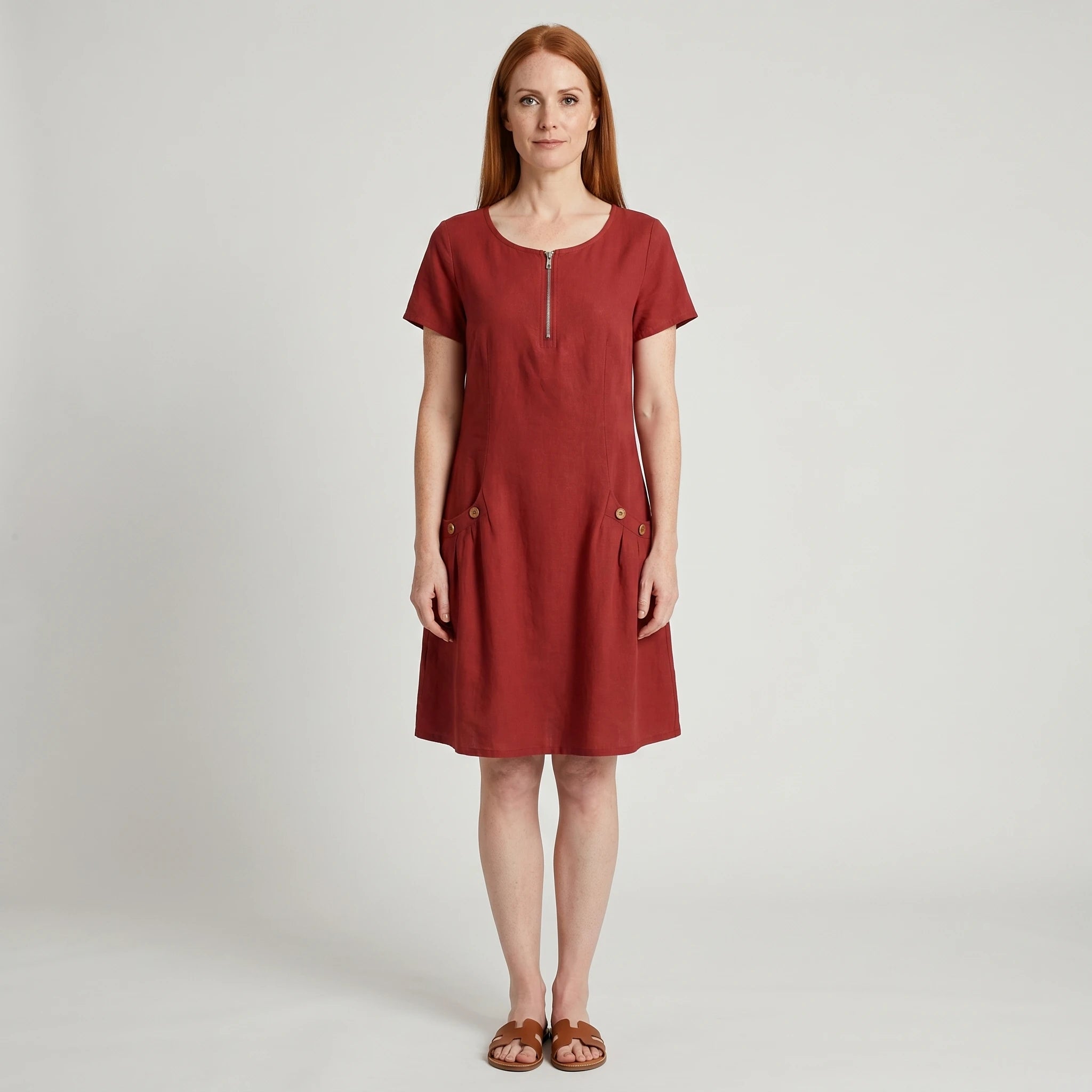 Isabella - Summer Dress with Zip and Practical Pockets