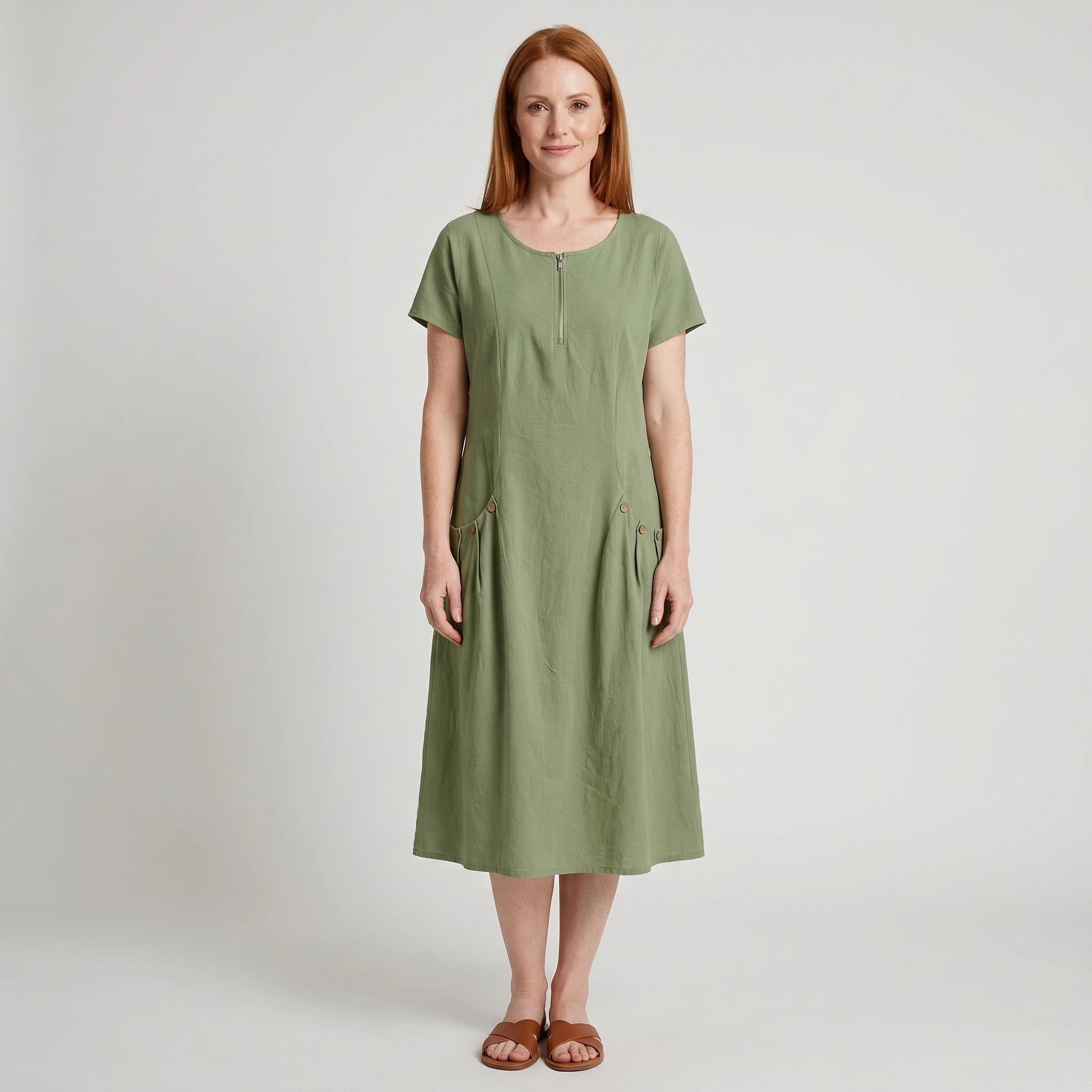 Isabella - Summer Dress with Zip and Practical Pockets