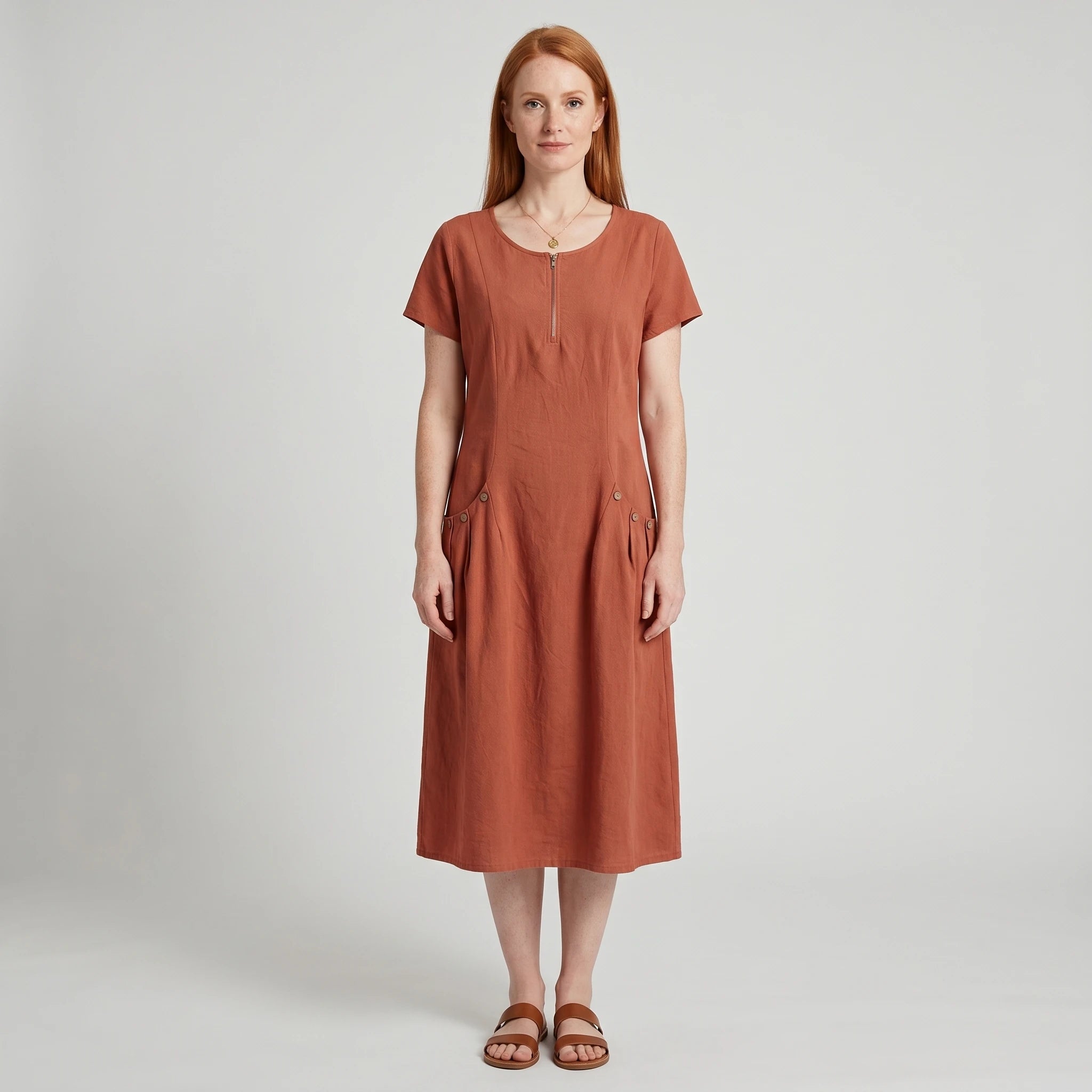 Isabella - Summer Dress with Zip and Practical Pockets