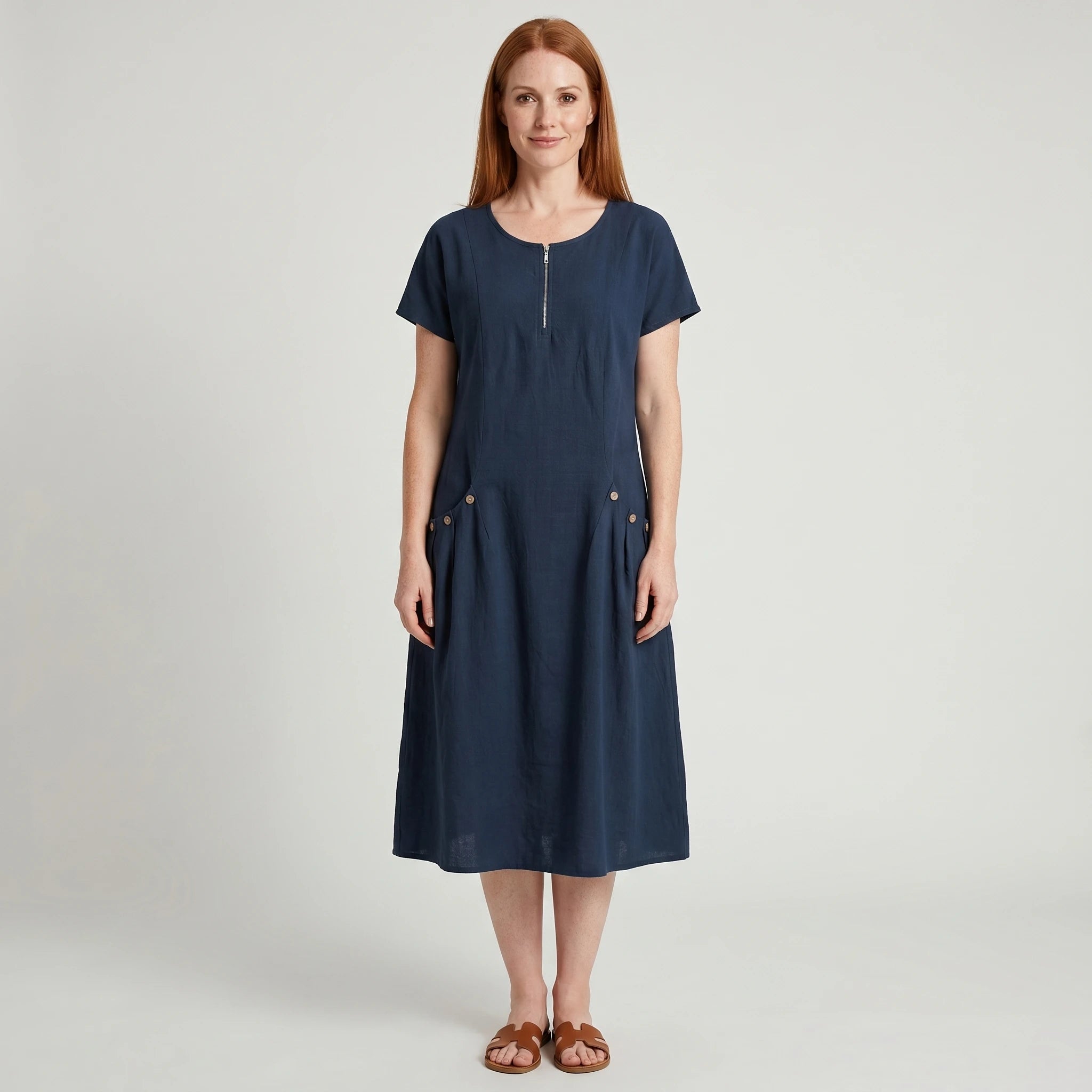 Isabella - Summer Dress with Zip and Practical Pockets