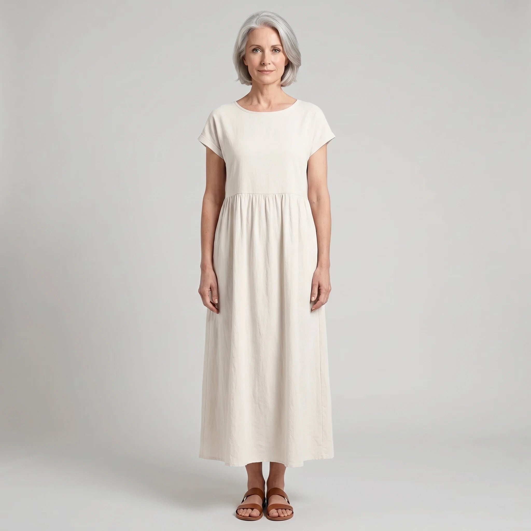 Evie - Flowing Midi Dress of Timeless Elegance