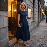 Evie - Flowing Midi Dress of Timeless Elegance