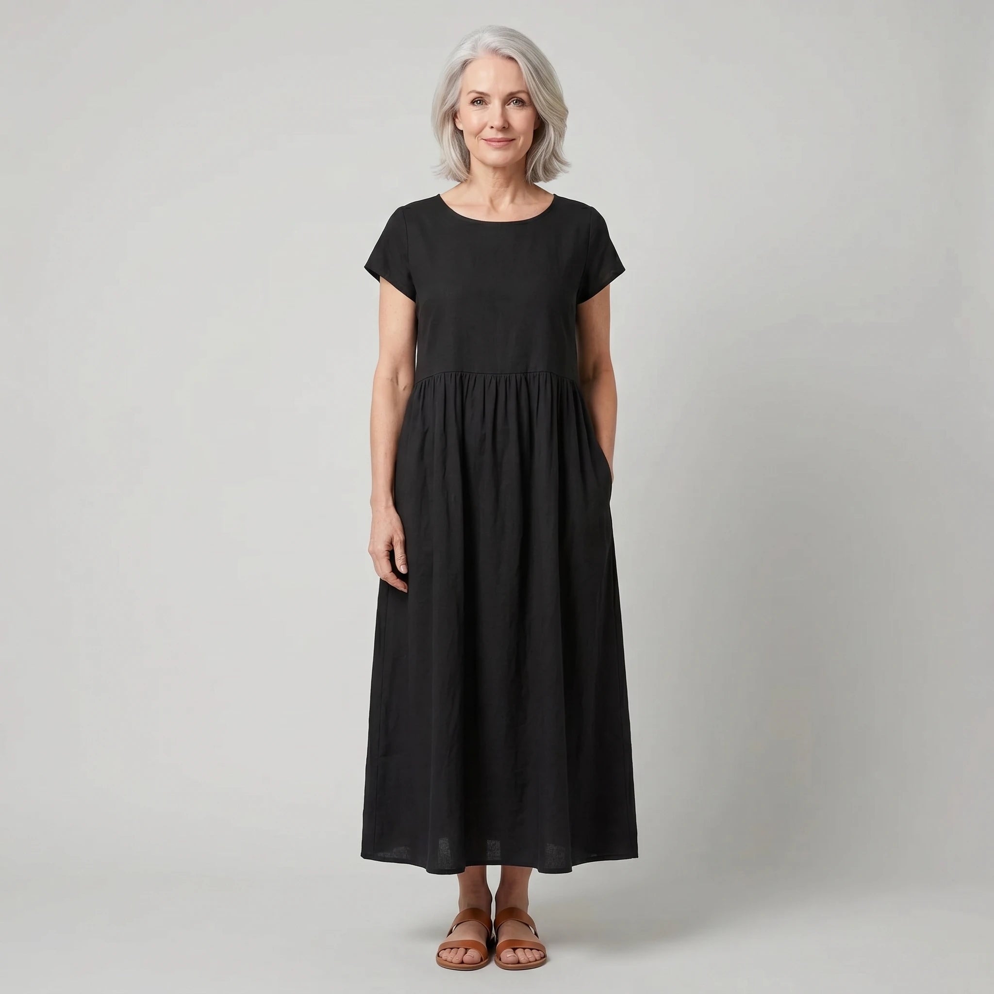 Evie - Flowing Midi Dress of Timeless Elegance