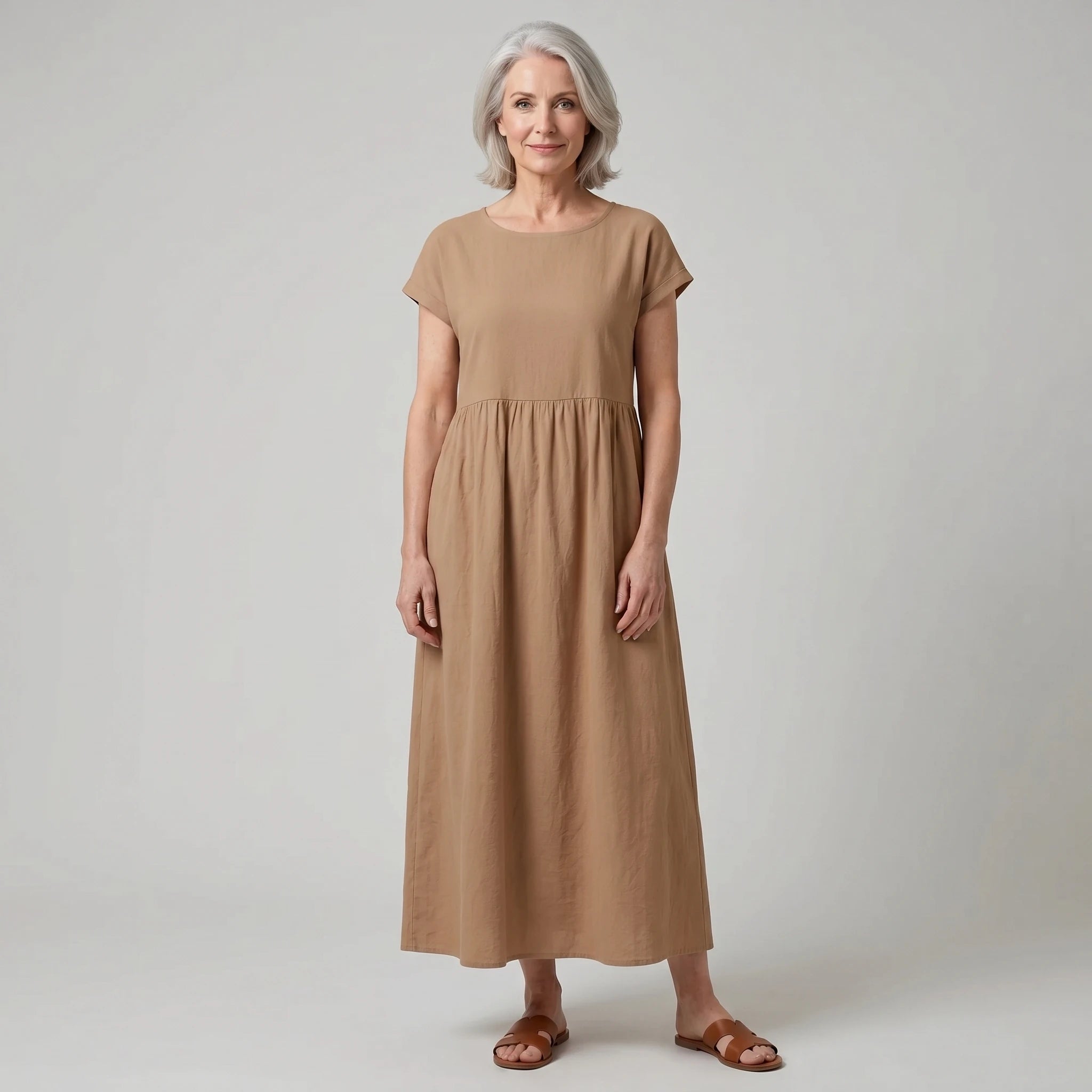 Evie - Flowing Midi Dress of Timeless Elegance