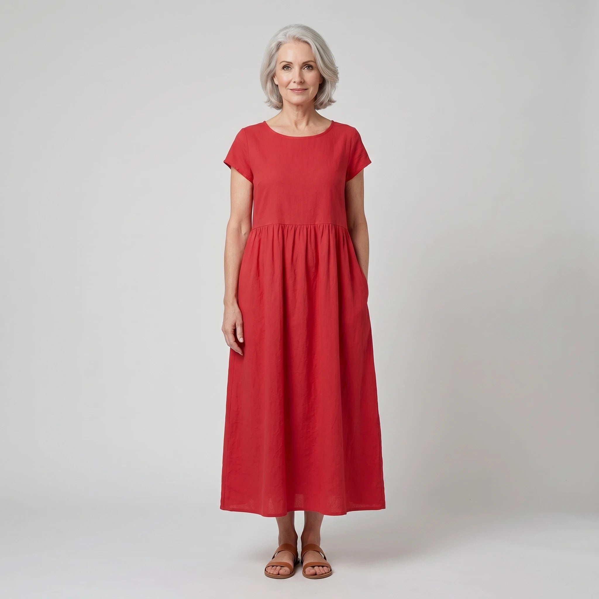 Evie - Flowing Midi Dress of Timeless Elegance