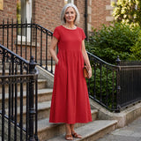 Evie - Flowing Midi Dress of Timeless Elegance
