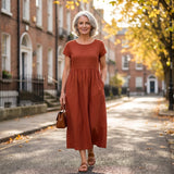 Evie - Flowing Midi Dress of Timeless Elegance