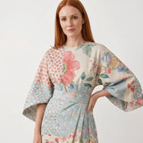 Alice - Floral Midi Dress with Sculpted Waist