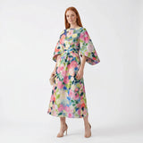 Alice - Floral Midi Dress with Sculpted Waist