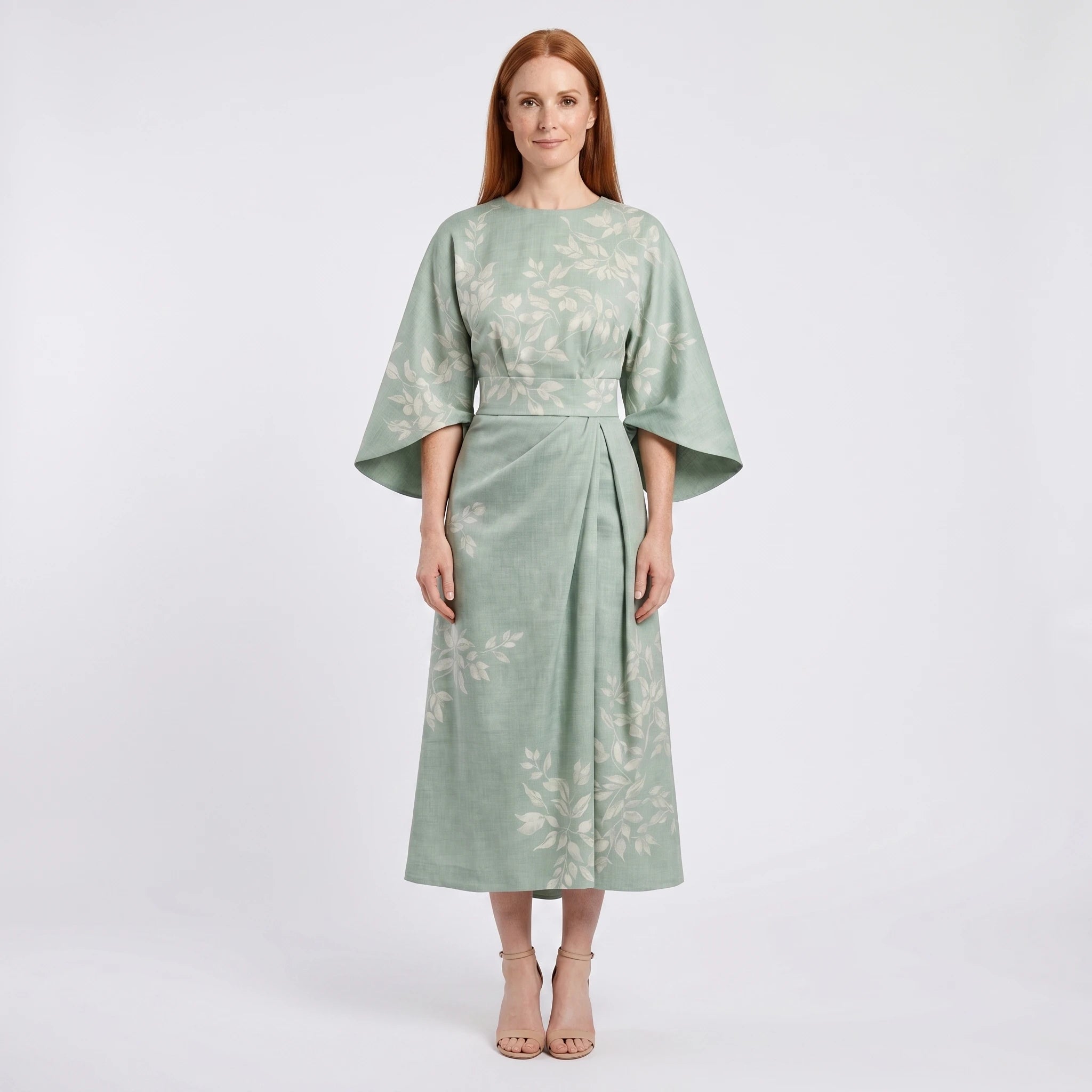 Alice - Floral Midi Dress with Sculpted Waist