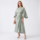Alice - Floral Midi Dress with Sculpted Waist
