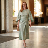 Alice - Floral Midi Dress with Sculpted Waist