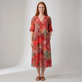 Niamh - V-Neck Dress with Print