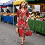 Niamh - V-Neck Dress with Print