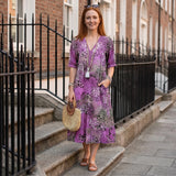 Niamh - V-Neck Dress with Print